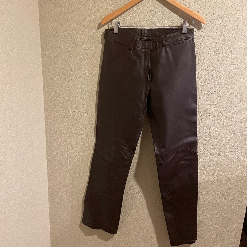 Leather pants.